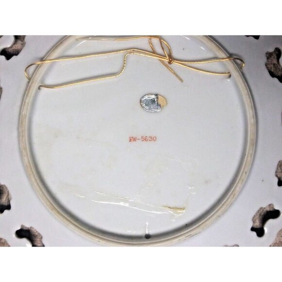 VTG Decorative Plate "The Lord's Prayer" Norcrest Fine China 8.25" white gold - Picture 5 of 6